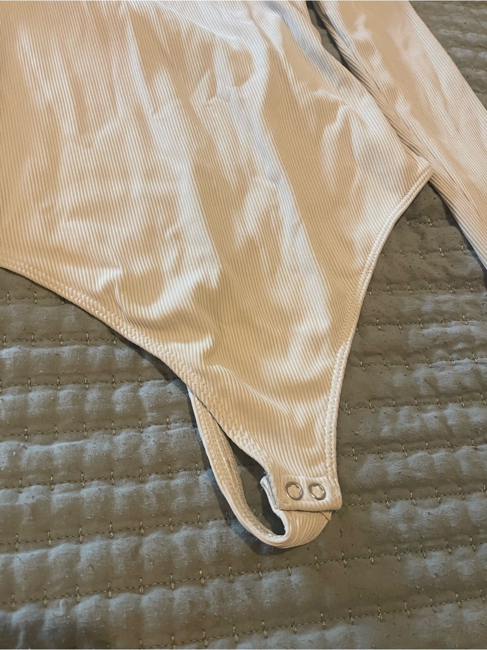 And Now This Beige Long Sleeve Scoop Neck Bodysuit - Picture 2 of 3